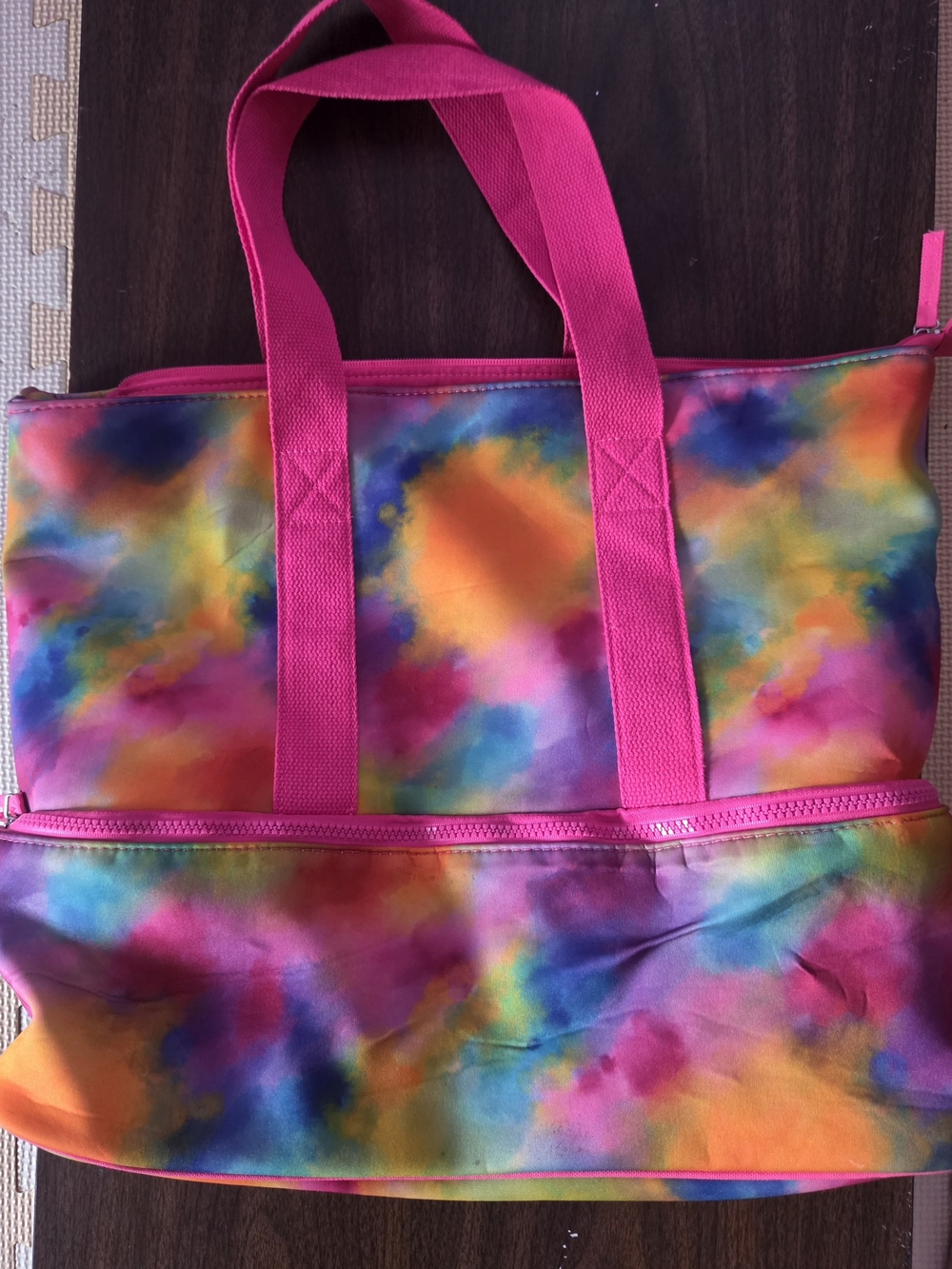 Tie-Dye Soft-Sided Cooler Tote Bag, 2 Compartments, One Insulated On The Bottom